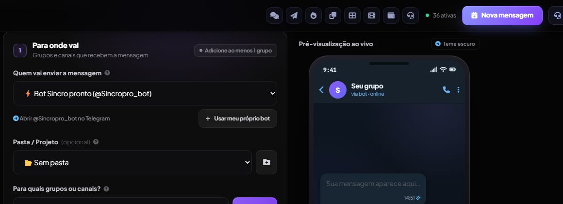 Tela sanitizada do Agendador PRO com agenda e indicadores de entrega